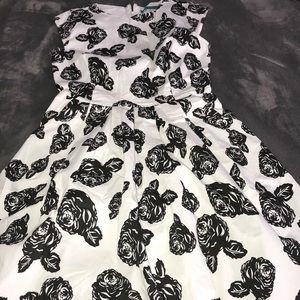 Black and white floral dress